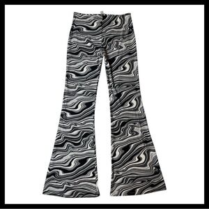 Y2K Charlotte Russe Wide Leg Pants Marbled Retro Flare Pants Size Large